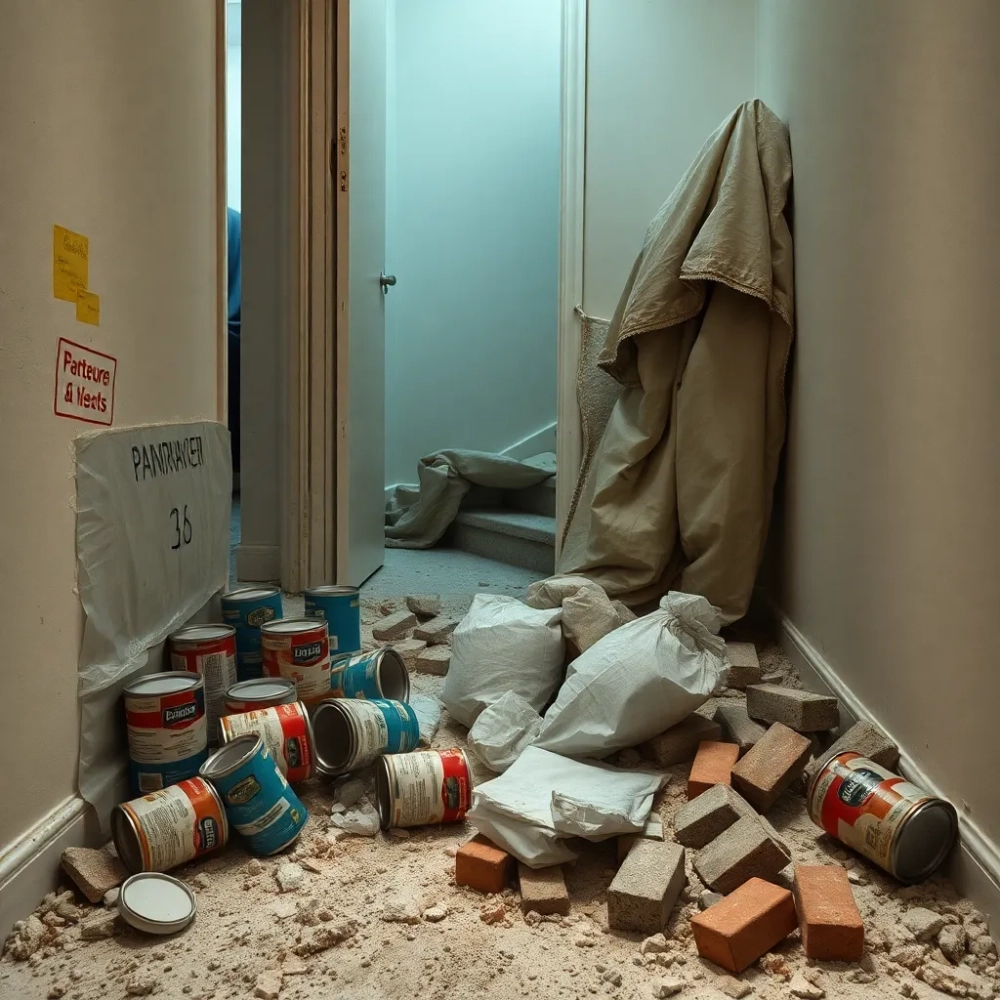 Remont mieszkania a bałagan na klatce schodowej