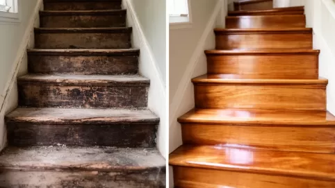 jak wyremontować stare drewniane schody