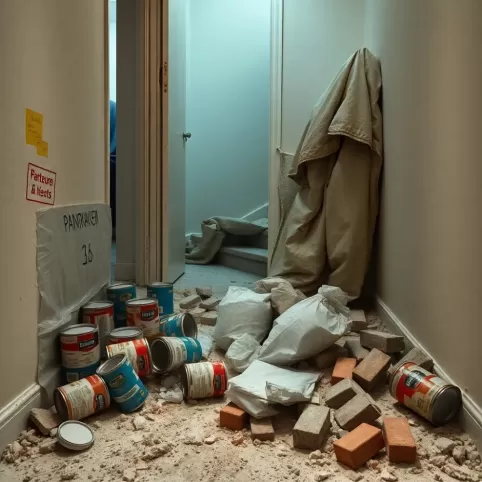 Remont mieszkania a bałagan na klatce schodowej